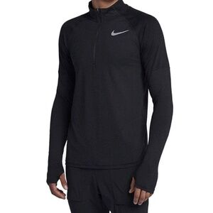 nike running dri fit long sleeves men shirt Black